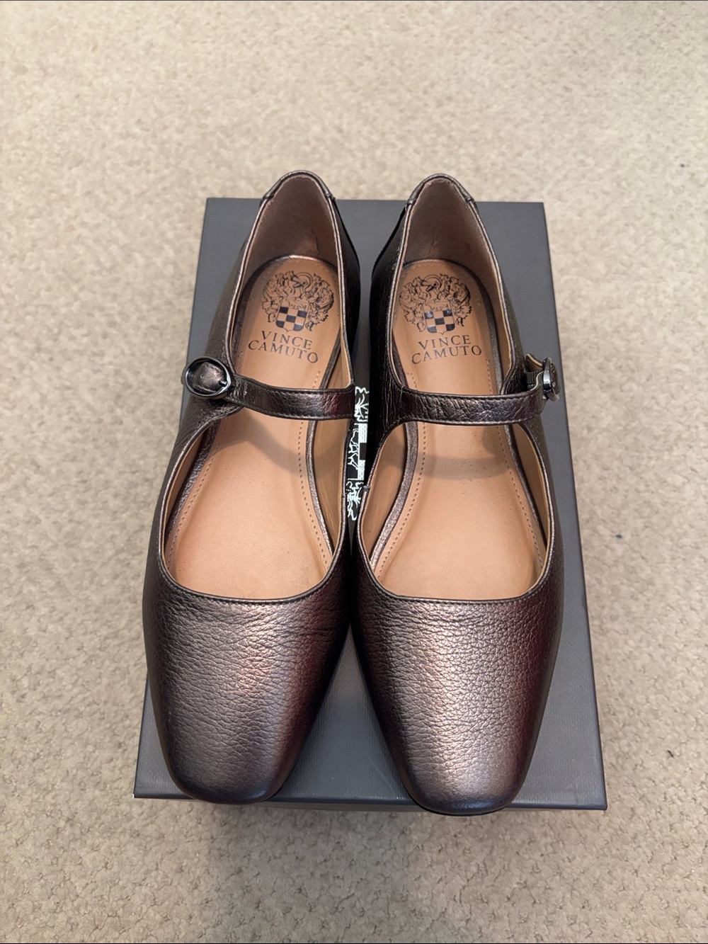 Vince Camuto Metallic Brown Mary Jane Flats